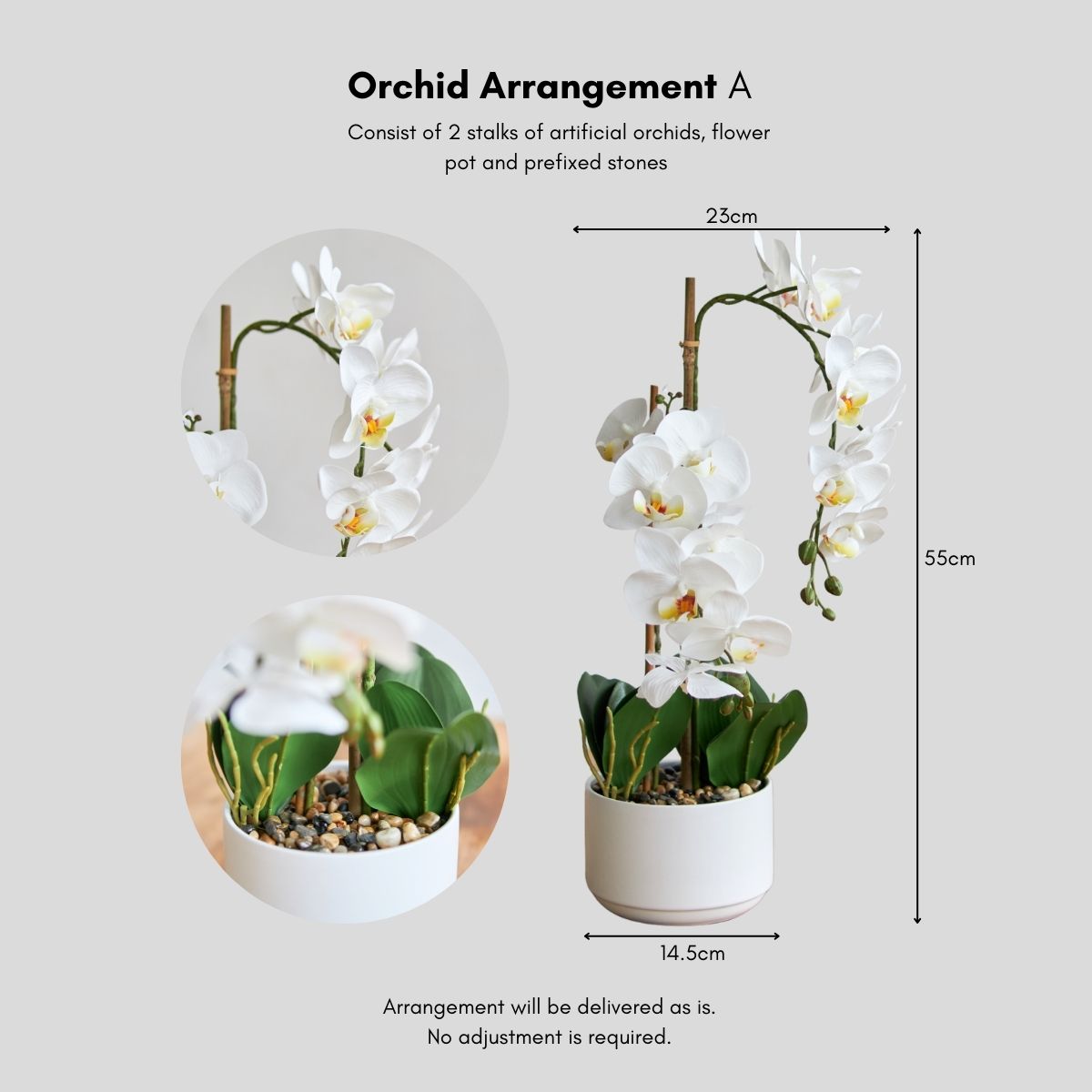 Faux Orchid Floral Arrangement
