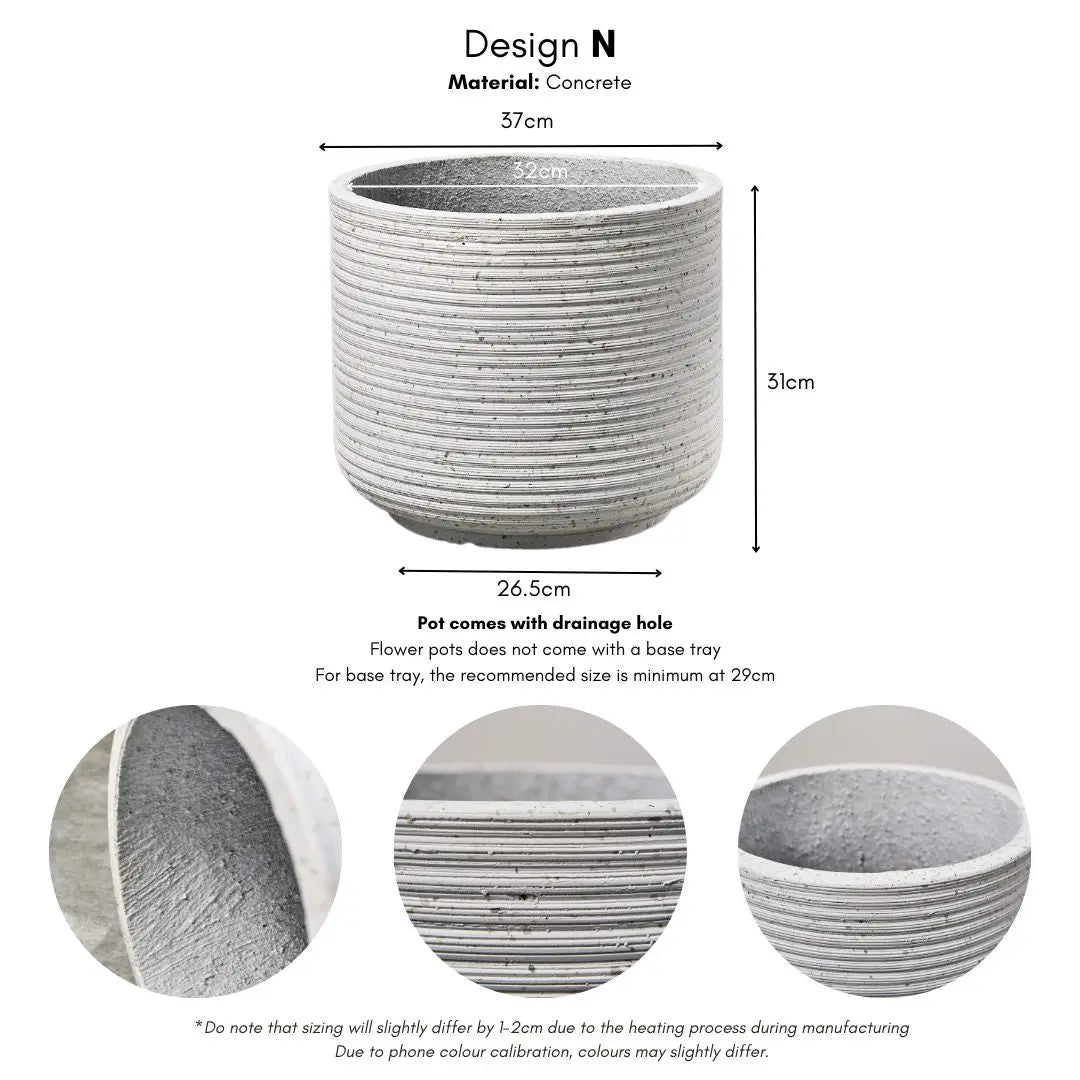 Pylota Concrete Flower Pot - N Large Outdoor Flower Pot Speckled Space