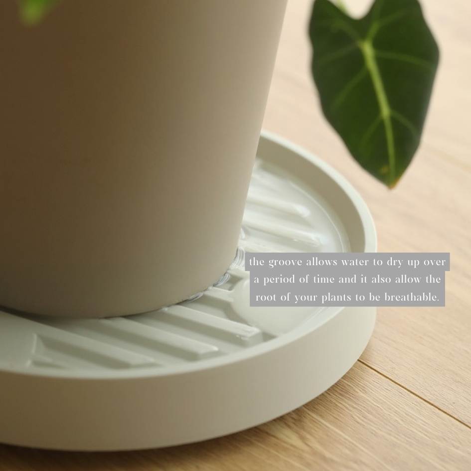 Otis Movable Functional Round Plant Pot Tray with Wheels