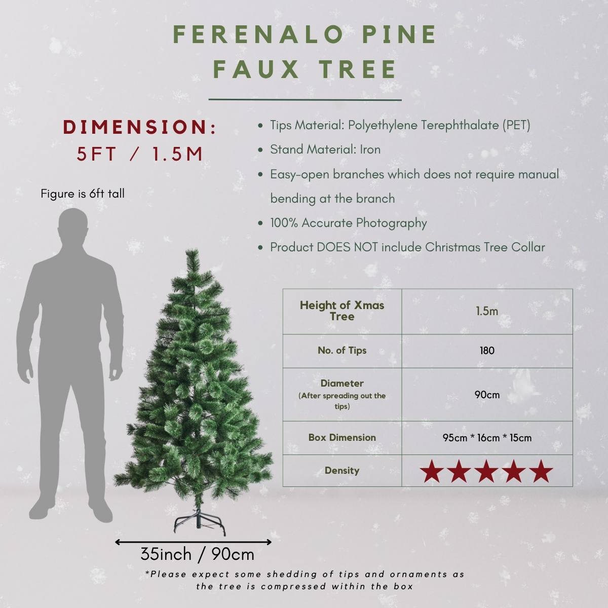 Ferenalo Pine Faux Christmas Tree