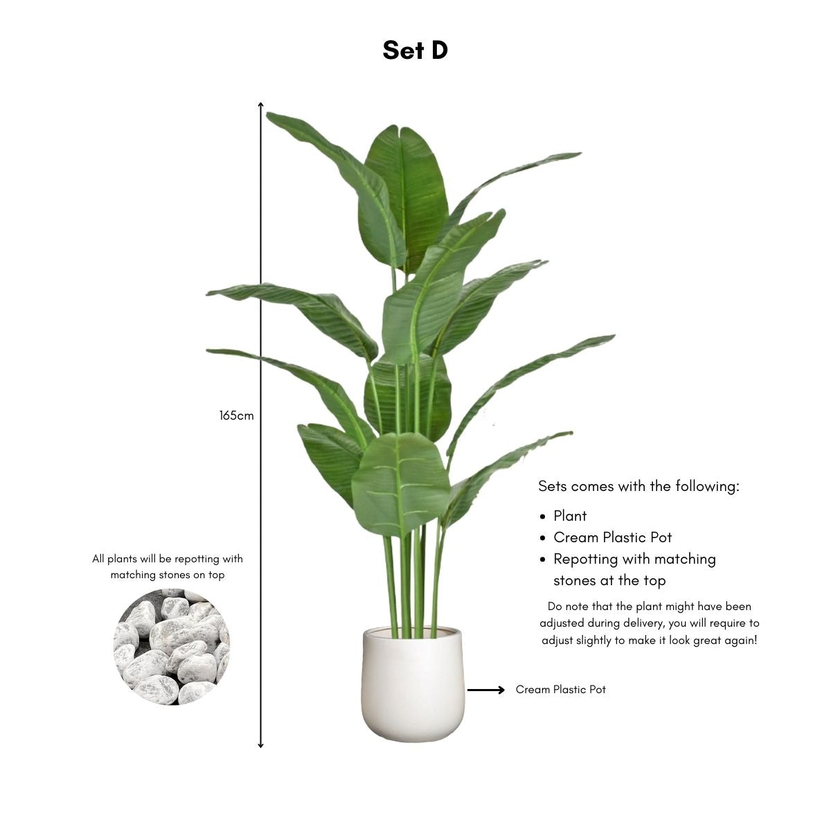 Faux Banana Leaf / Ravenala Plant - 160cm
