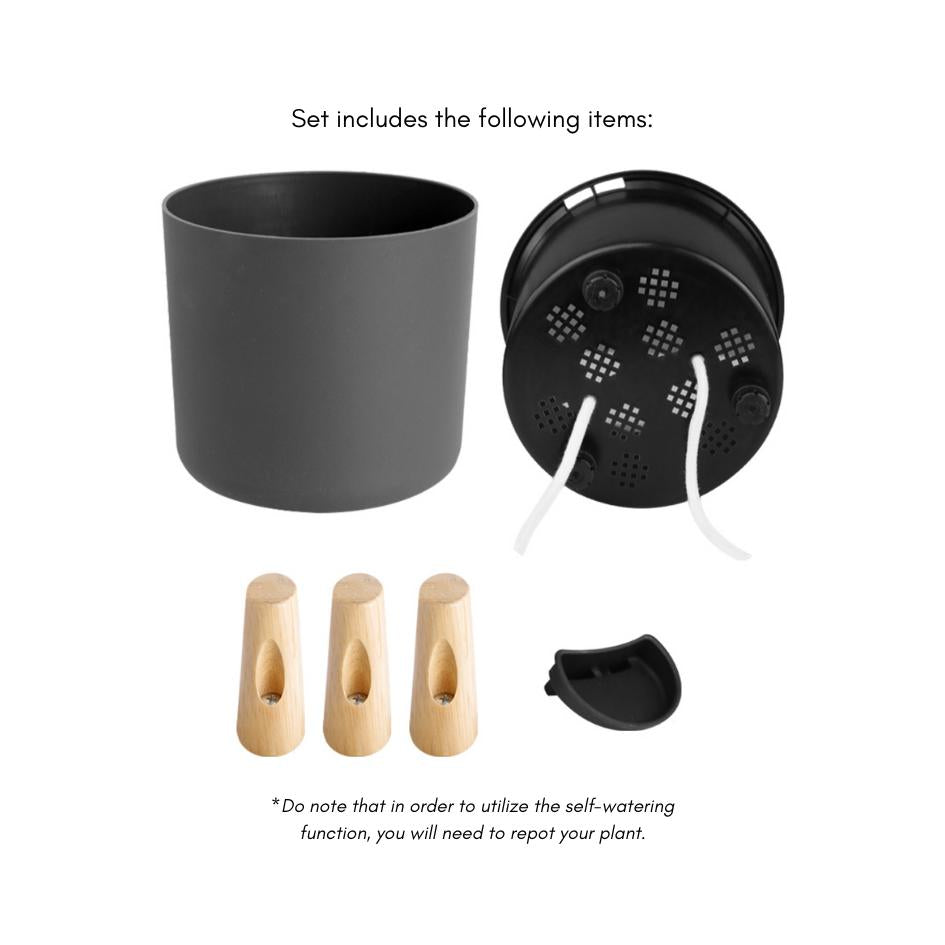 Elevated Plastic Self-Watering Flower Pot