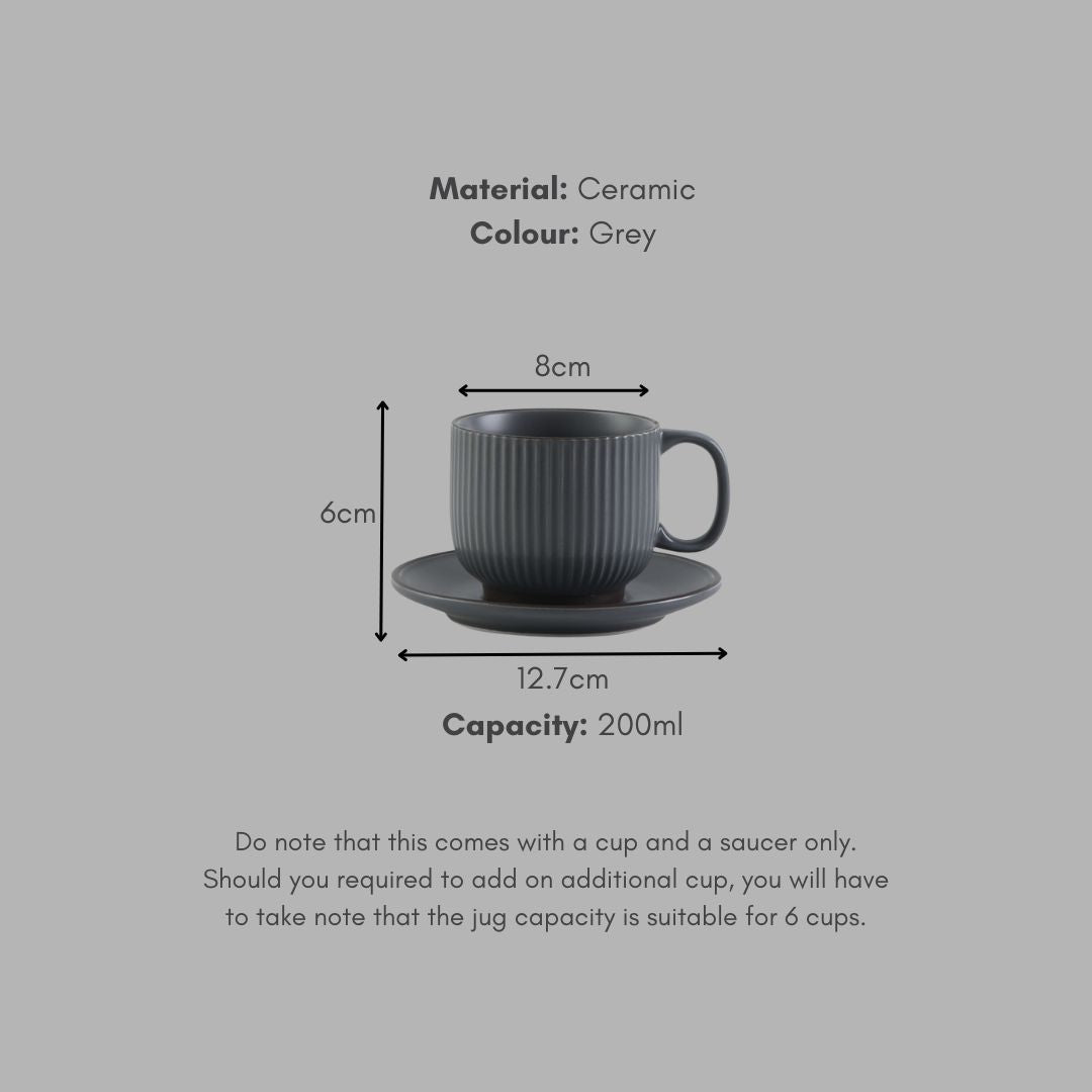 Panelope Grey Ceramic Teapot Set