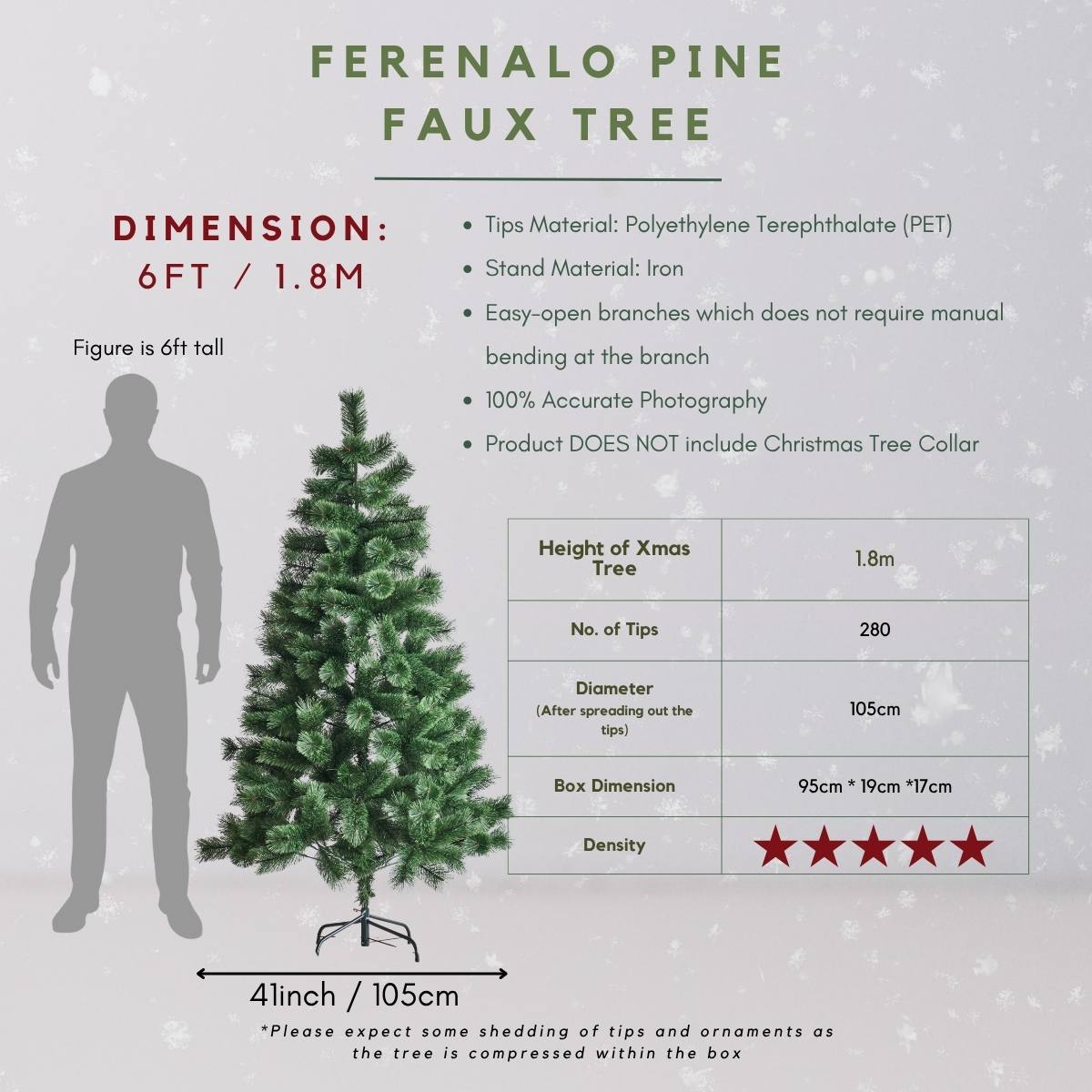 Ferenalo Pine Faux Christmas Tree