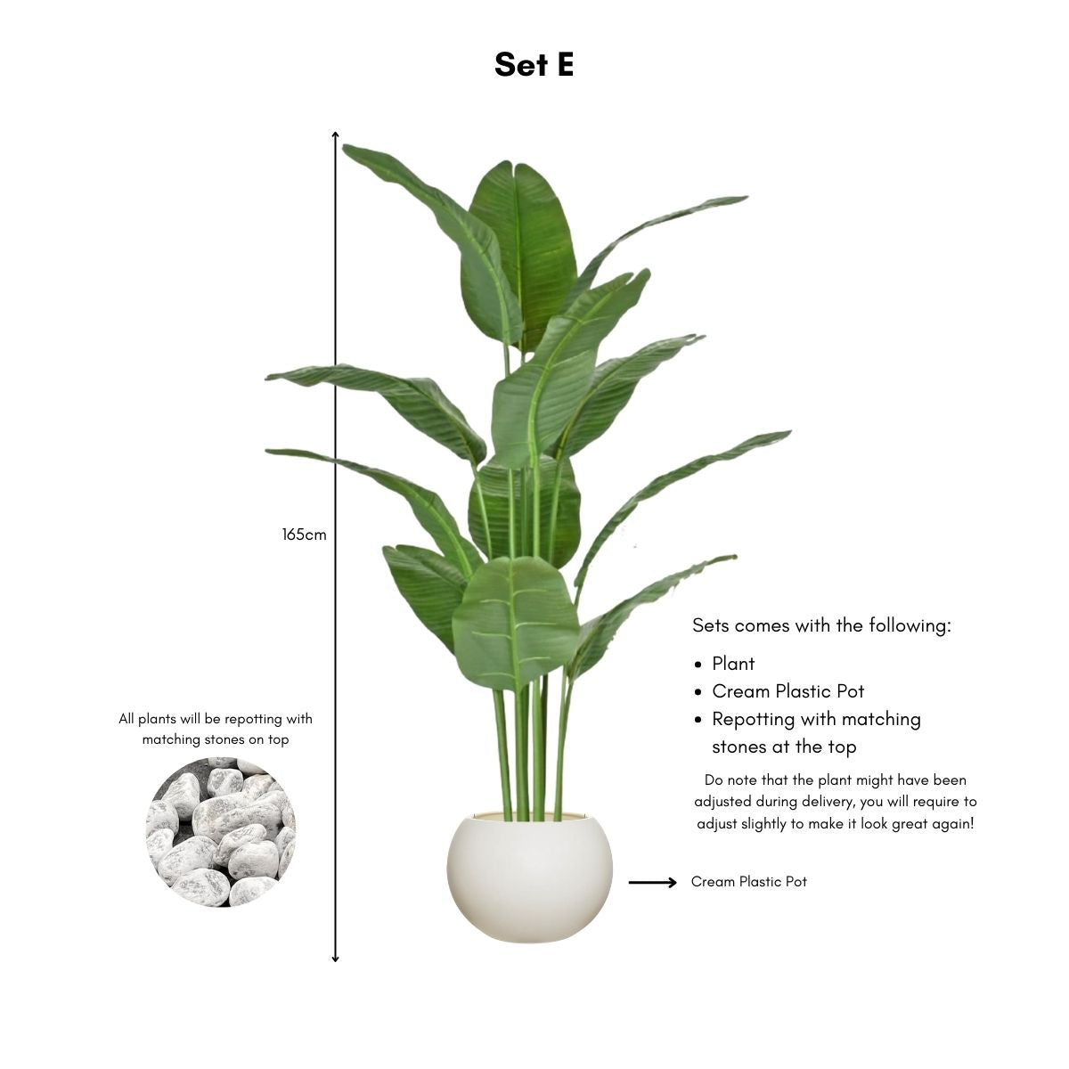 Faux Banana Leaf / Ravenala Plant - 160cm