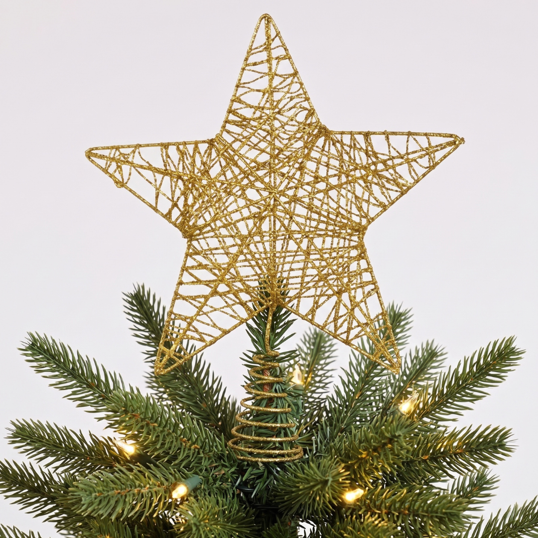 Gold Blinky Star Tree Topper