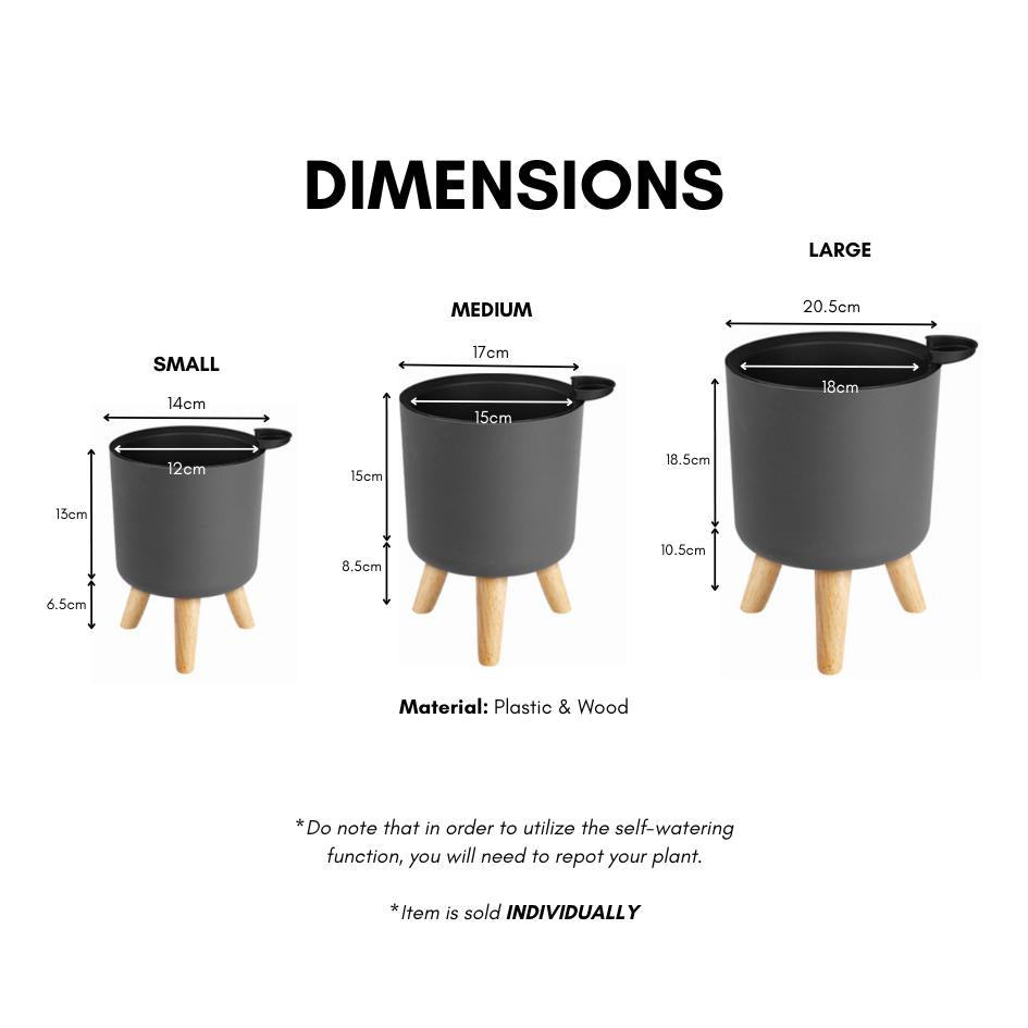 Elevated Plastic Self-Watering Flower Pot
