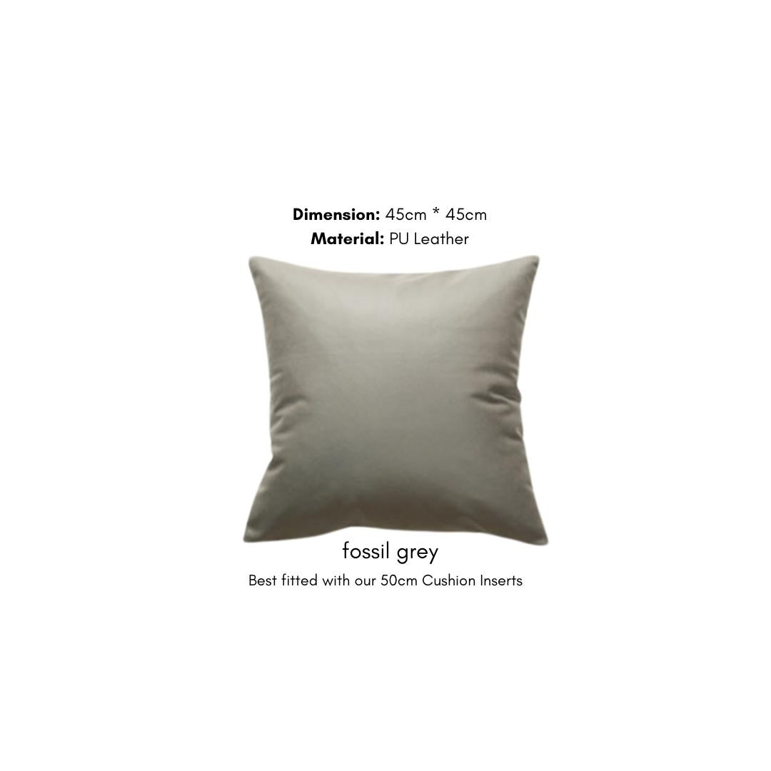 Plainly Solid Faux Leather Cushion Cover