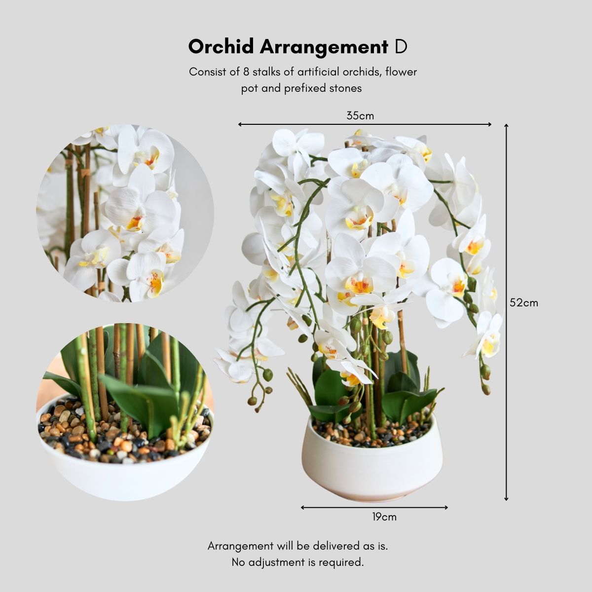 Faux Orchid Floral Arrangement