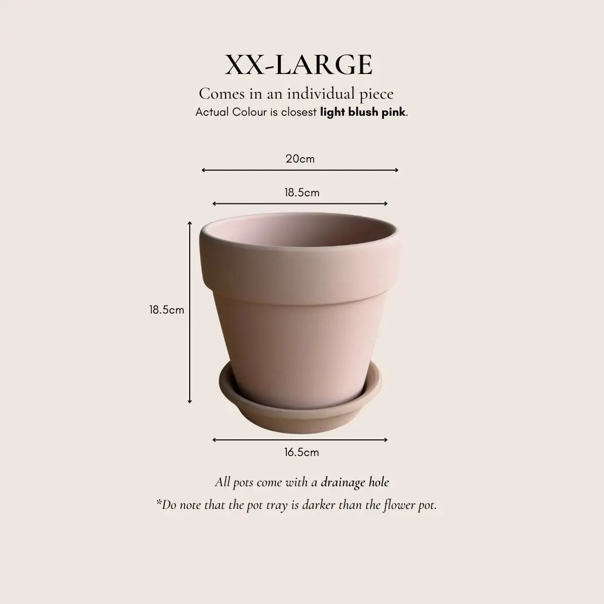 Blush Pink Terracotta Pottery Flower Pot Small & Medium Flower Pot Speckled Space
