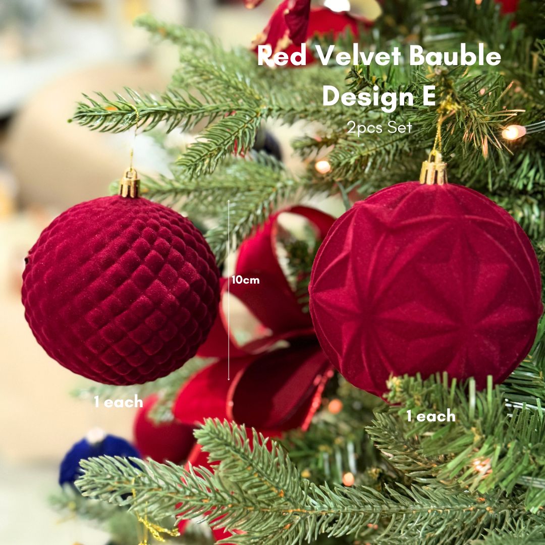 Red Burgundy Textured Baubles E