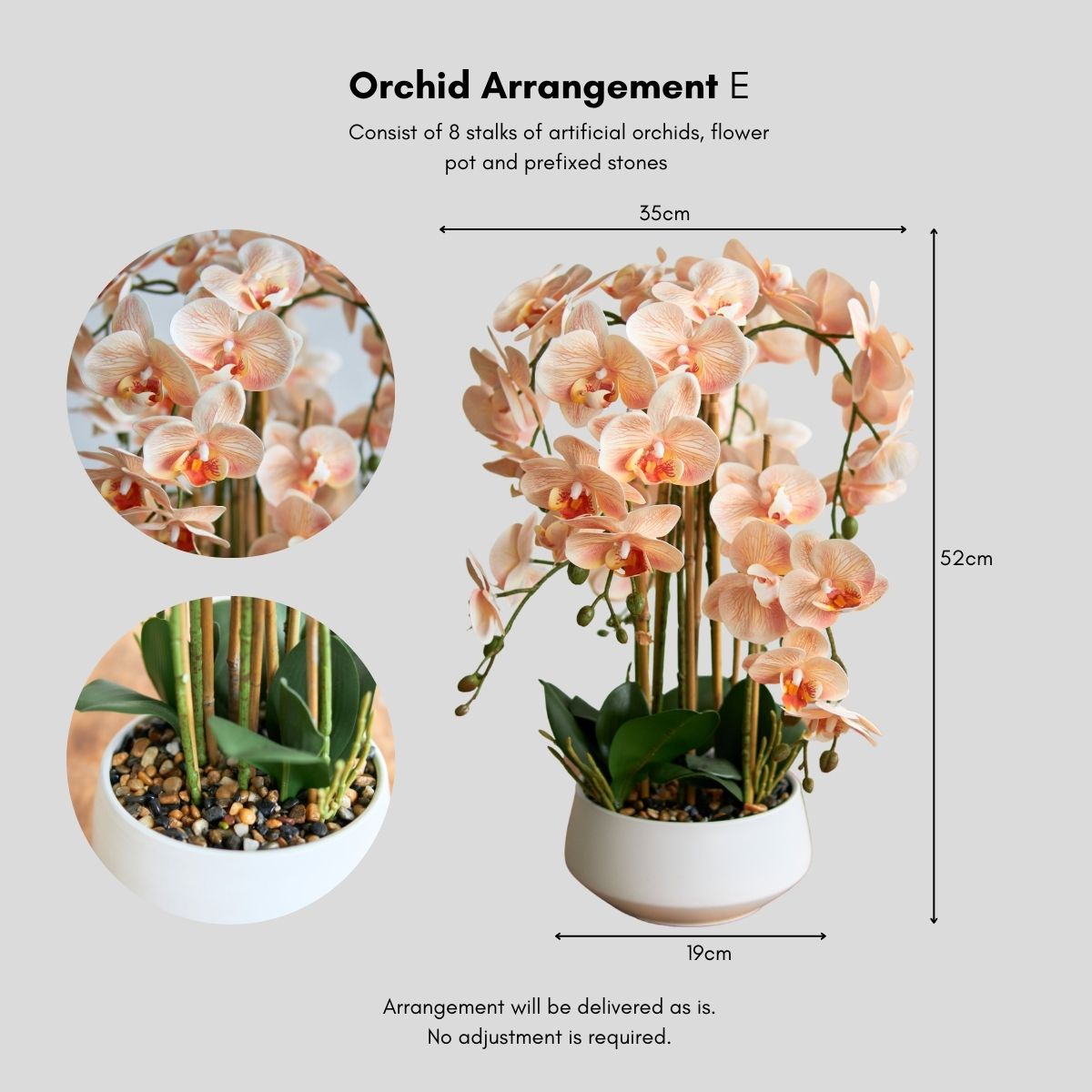 Faux Orchid Floral Arrangement