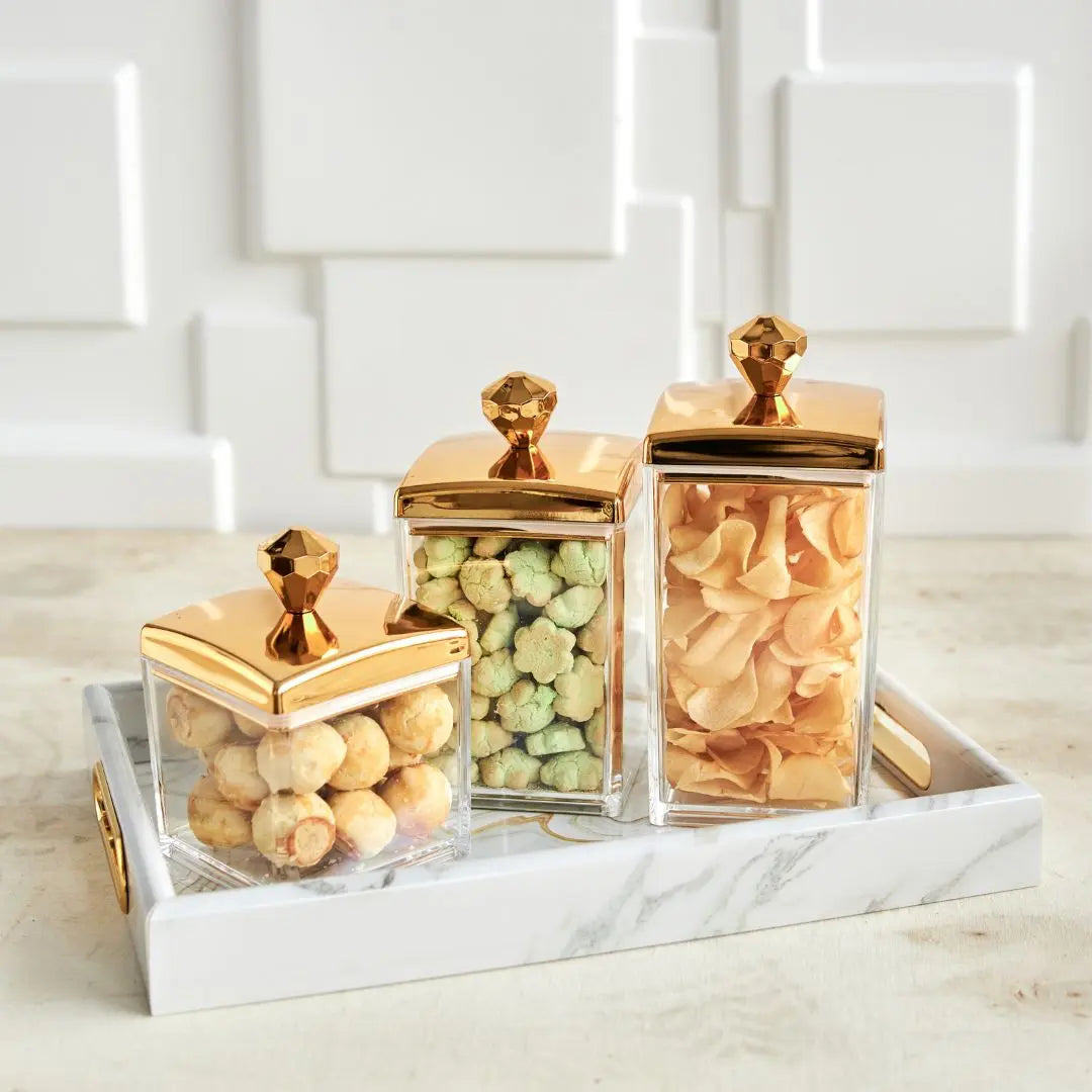 Agatha Acrylic Canister-Speckled Space