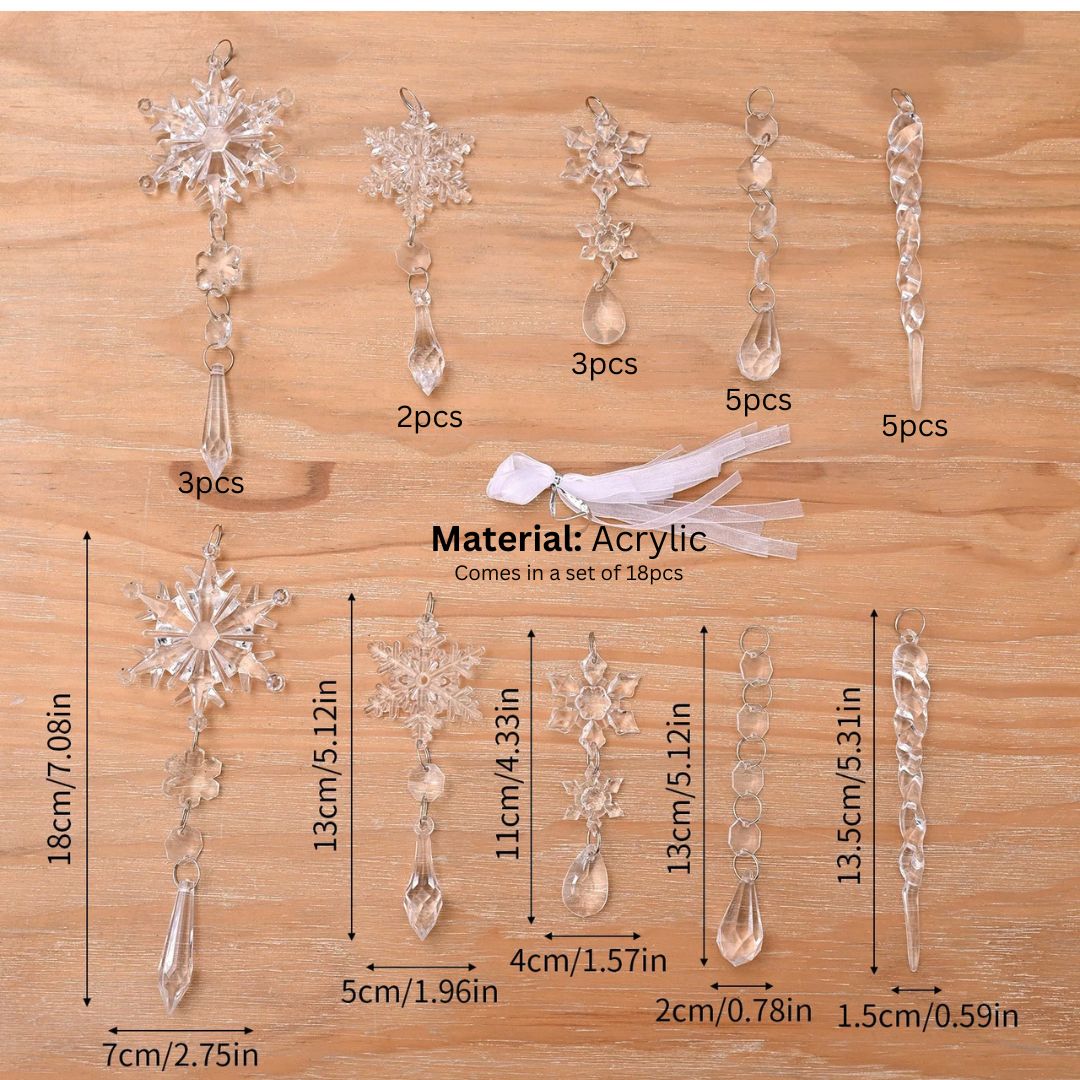 Charlene 18pcs Hanging Acrylic Ornaments-Speckled Space