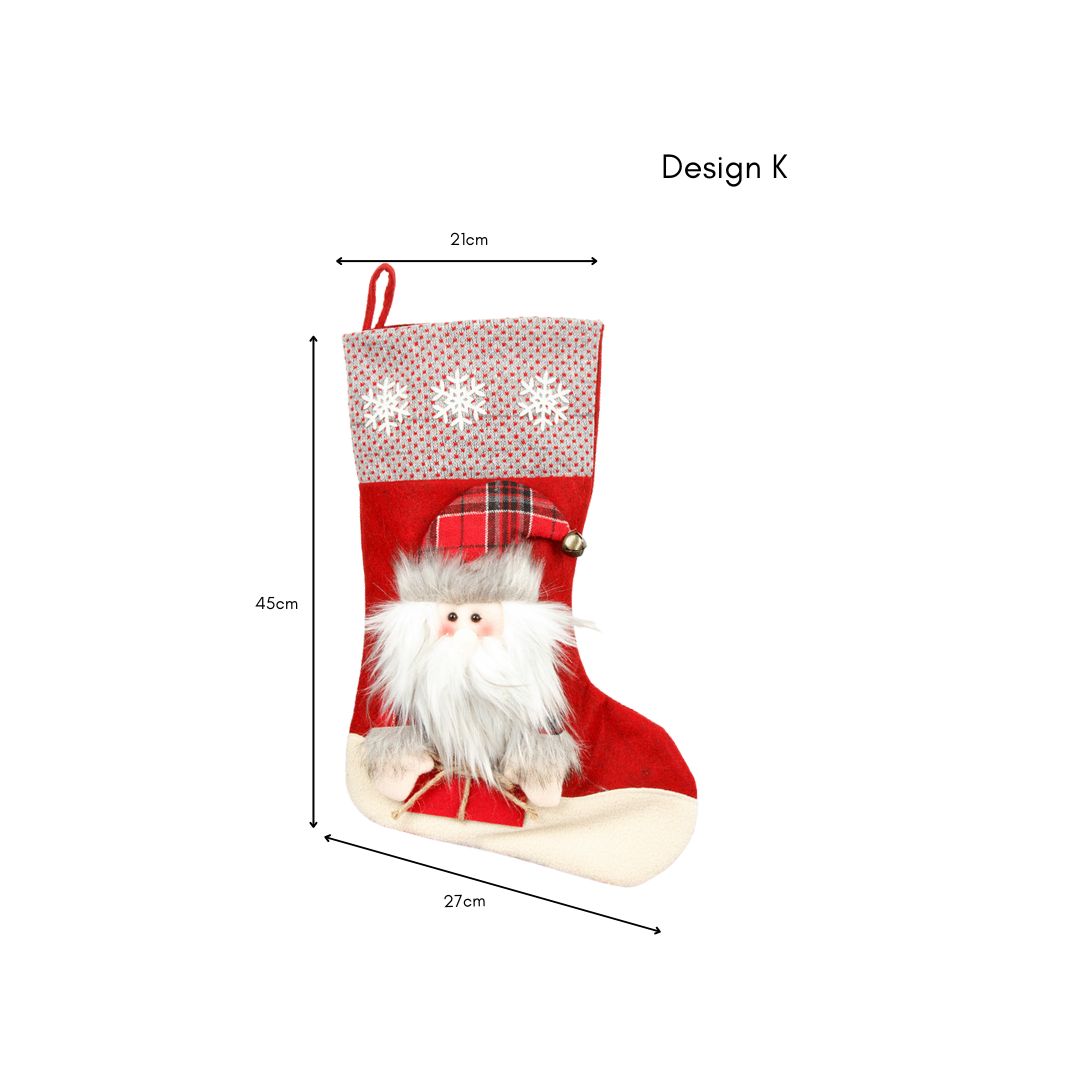 Christmas Hanging Decorative Socks Design I to K