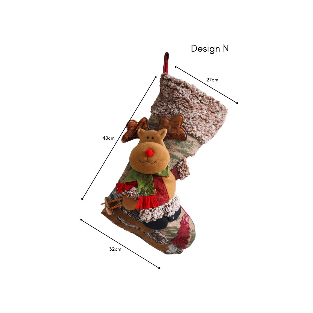 Christmas Hanging Decorative Socks Design L to N