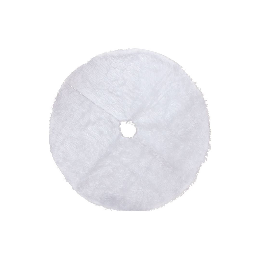 Furry White Christmas Tree Skirting