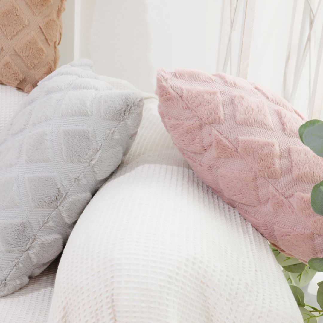 Diamonta Furry Cushion Cover