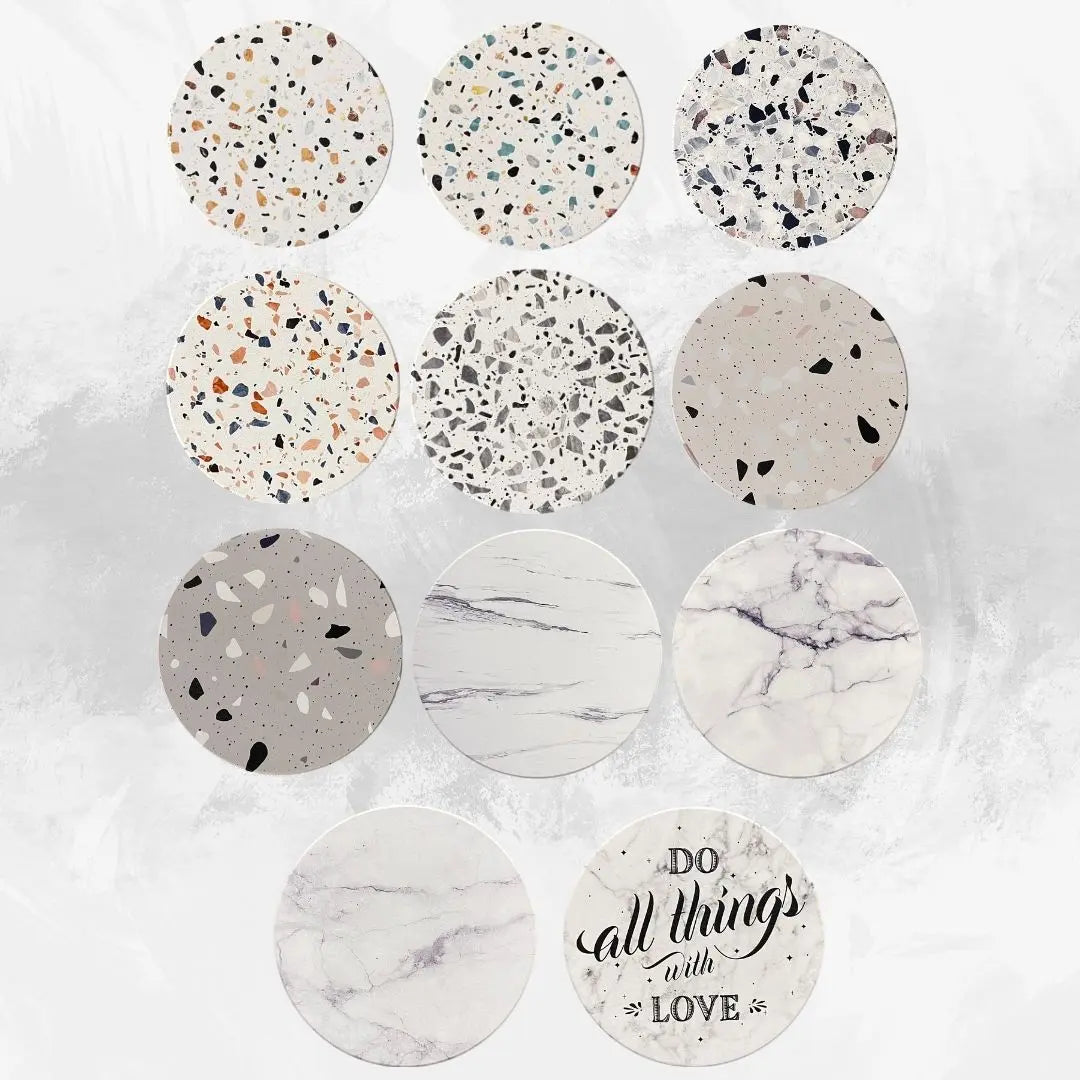 Diatomite Terrazzo & Marble Design Cup Coaster-Speckled Space