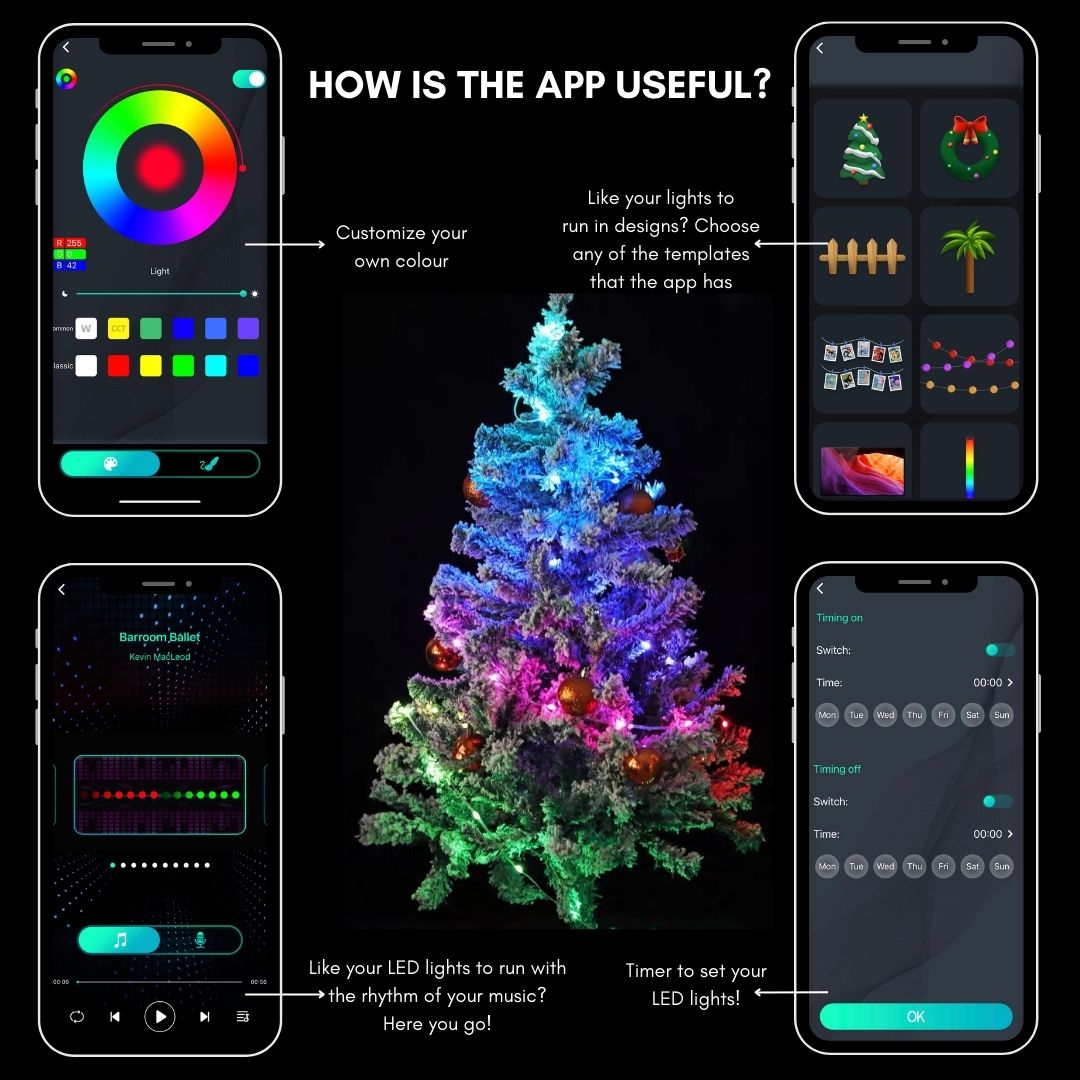 LED Christmas Tree RGB Lighting-Speckled Space