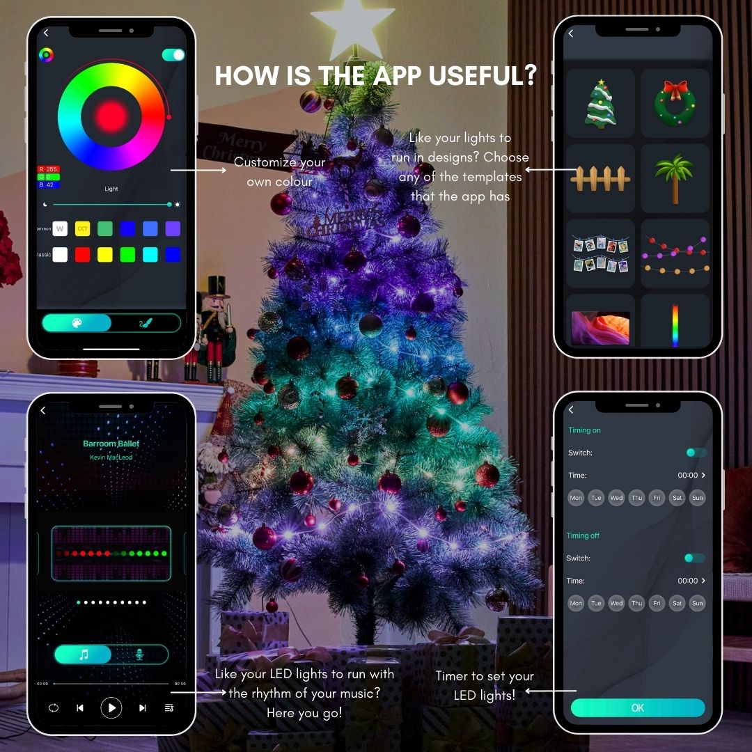 LED Christmas Tree RGB Lighting-Speckled Space