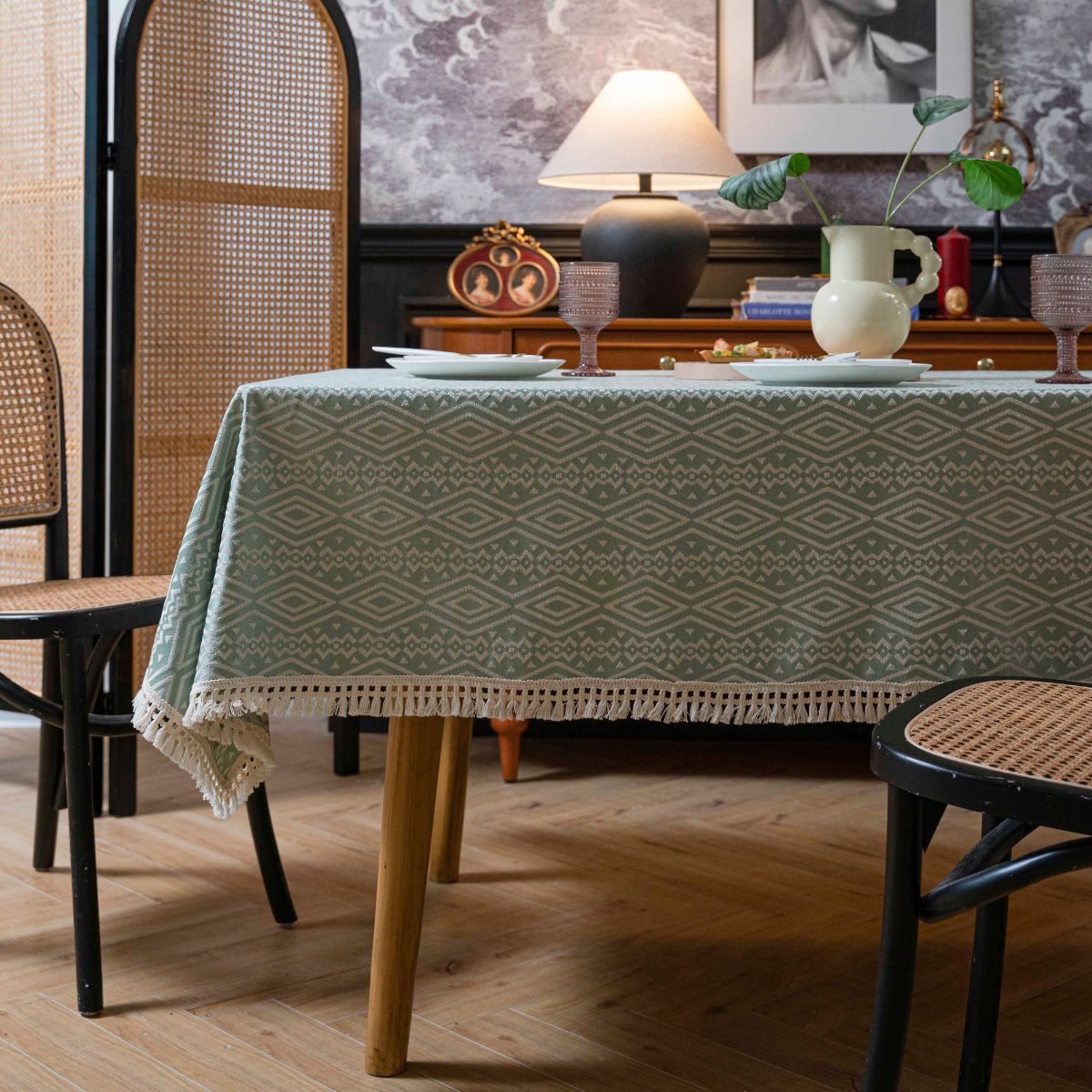 Naomi Green Table Cloth My Store
