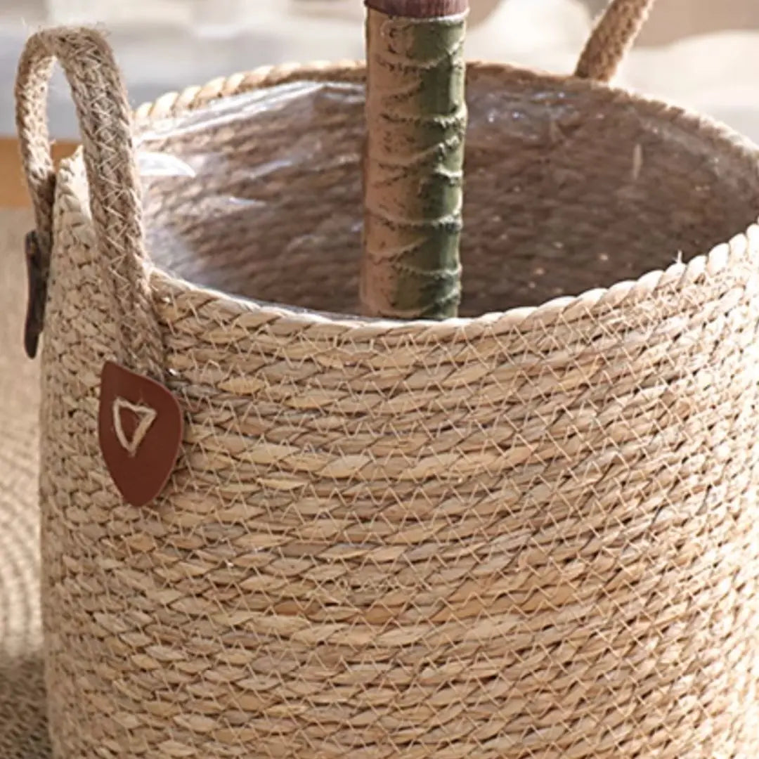 Nathan Hand Made Seagrass Woven Plant Basket-Speckled Space