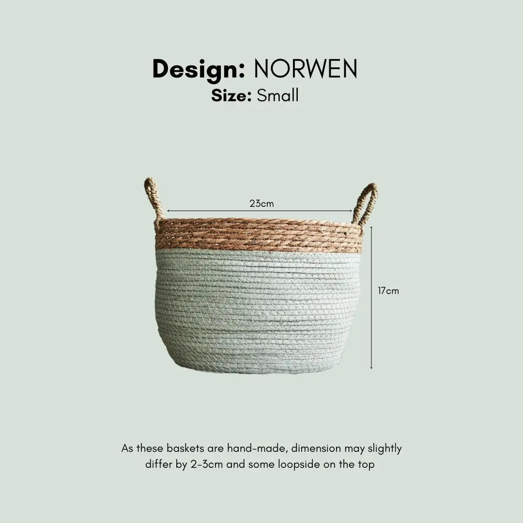 Norwen Hand Made Seagrass Woven Plant Basket-Speckled Space