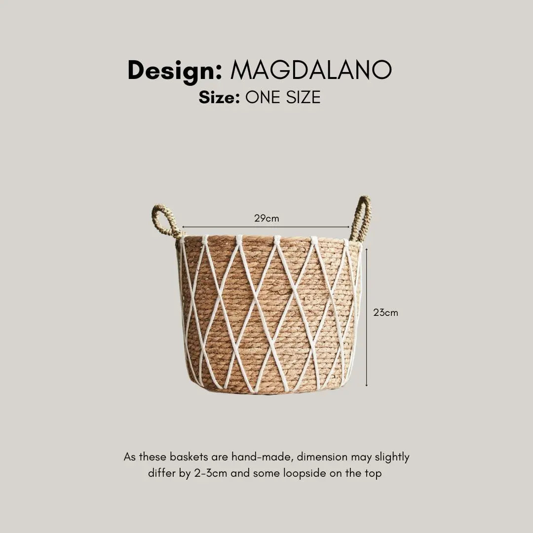 Magdalano Hand Made Seagrass Woven Plant Basket-Speckled Space