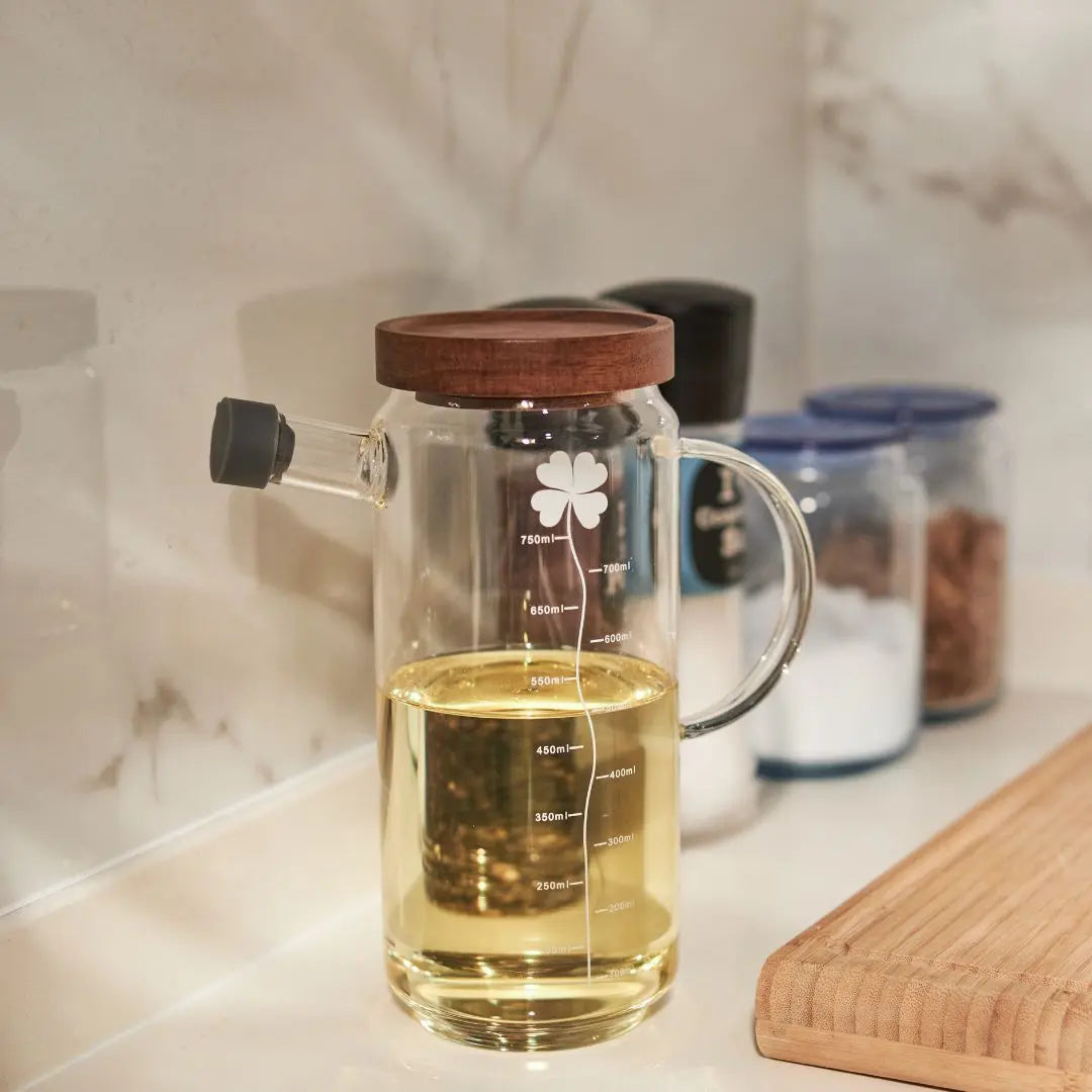 Ollie Oil Borosilicate Glass Bottle Dispenser-Speckled Space