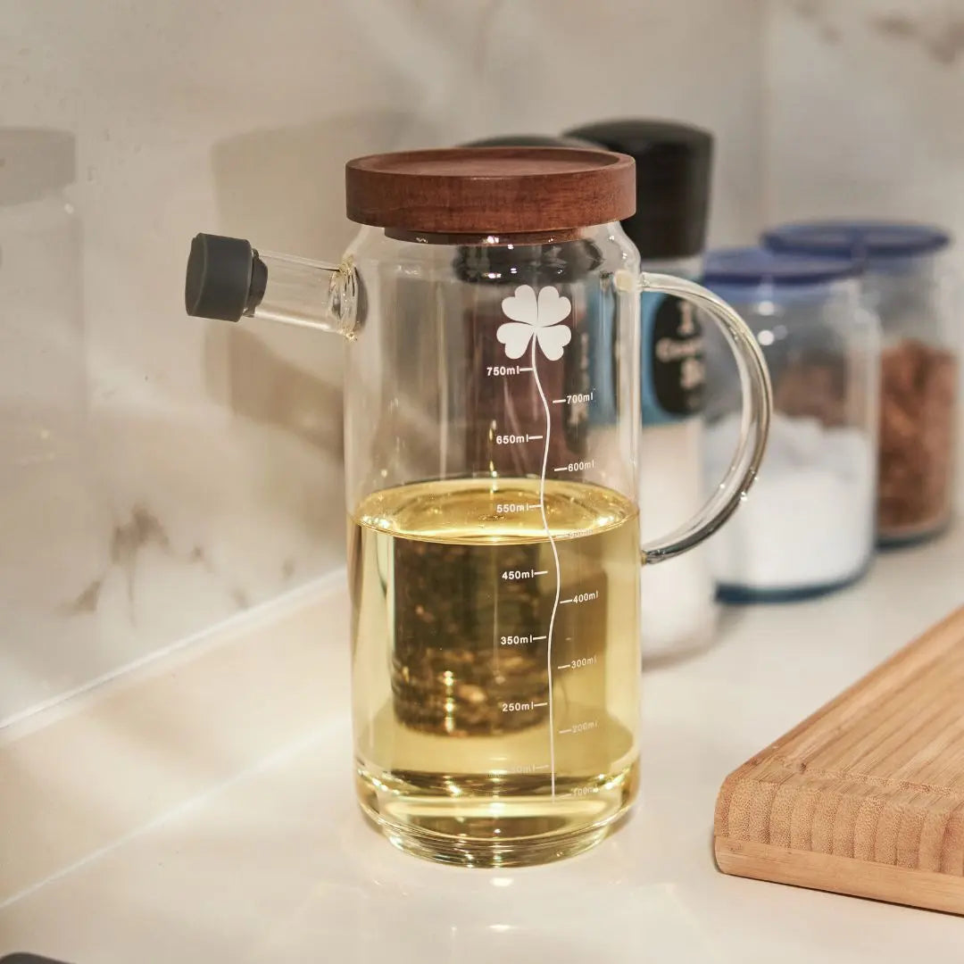 Ollie Oil Borosilicate Glass Bottle Dispenser-Speckled Space