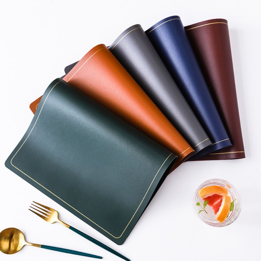 Plain PU Leather Rectangle Placemat