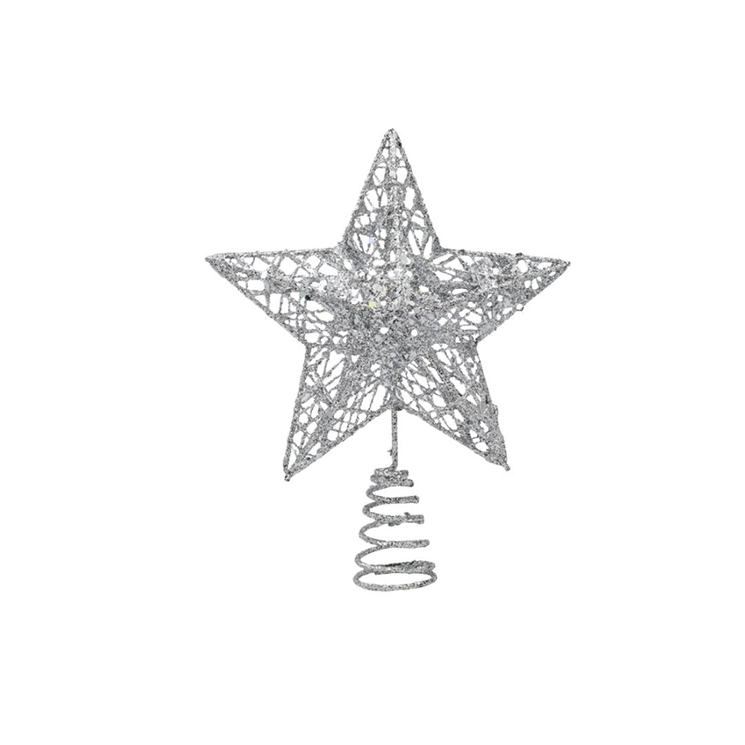 Silver Blinky Star Tree Topper