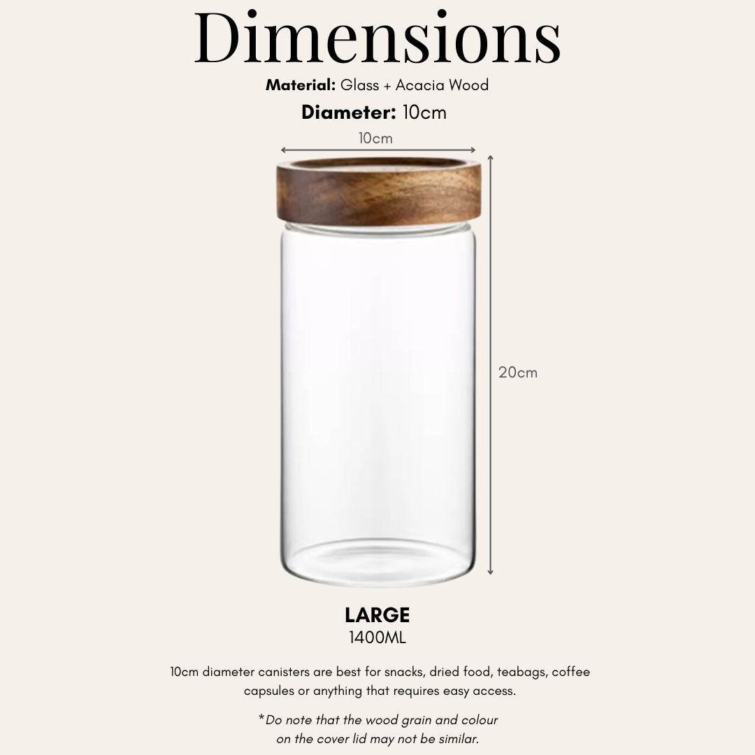 Tatler Acacia Wood Glass Canister