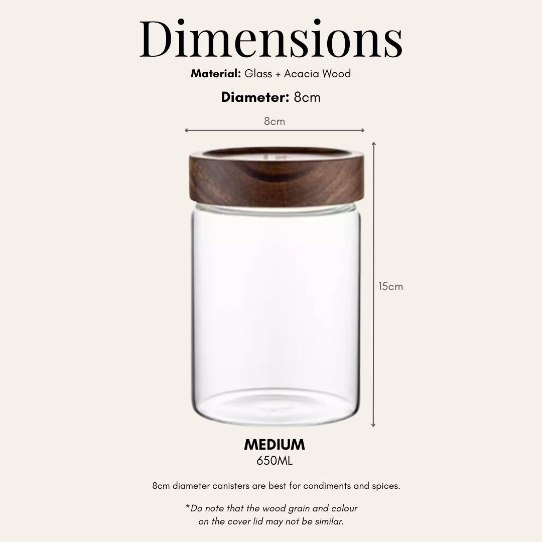 Tatler Acacia Wood Glass Canister