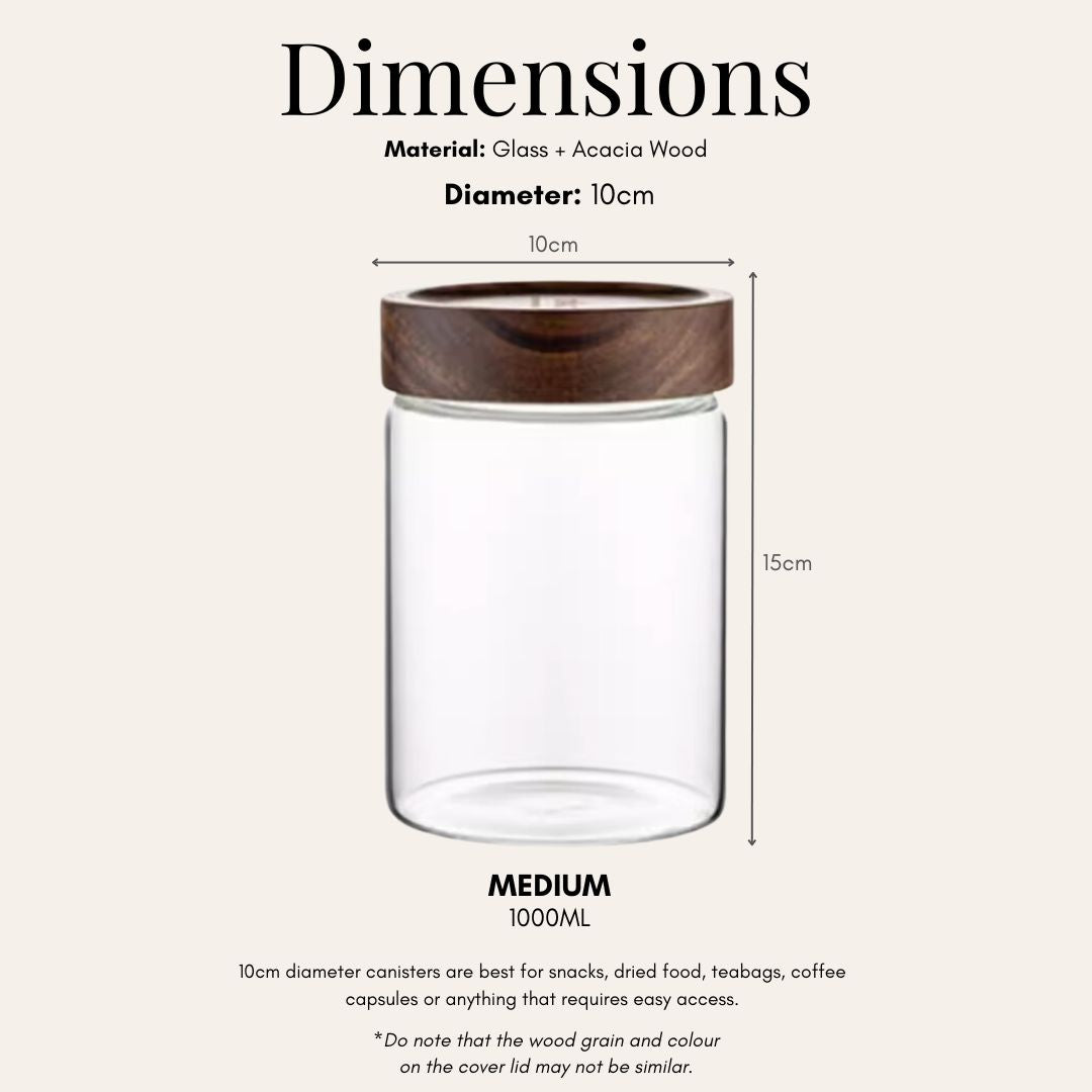 Tatler Acacia Wood Glass Canister