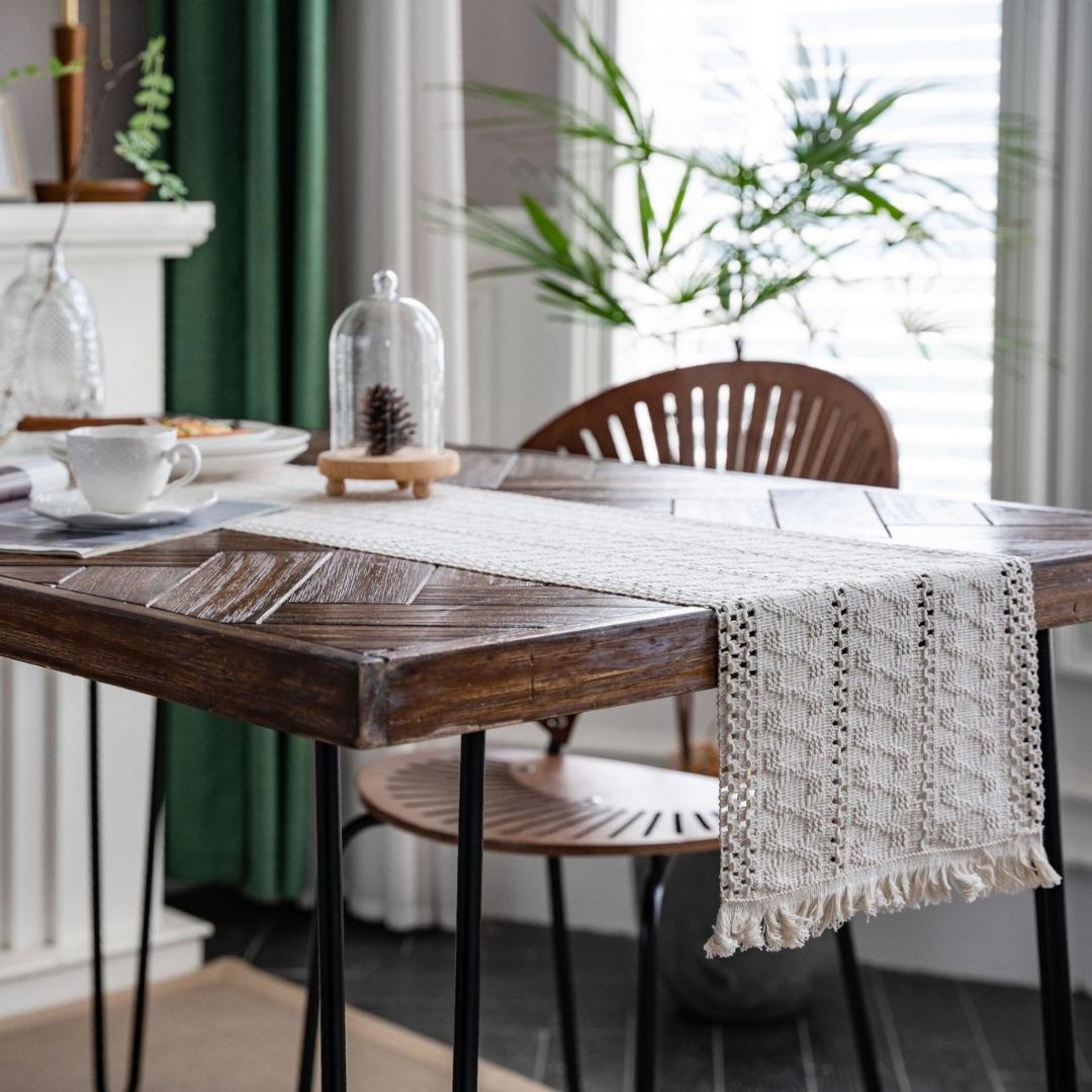 Wettye Cotton Linen Table Runner-Speckled Space