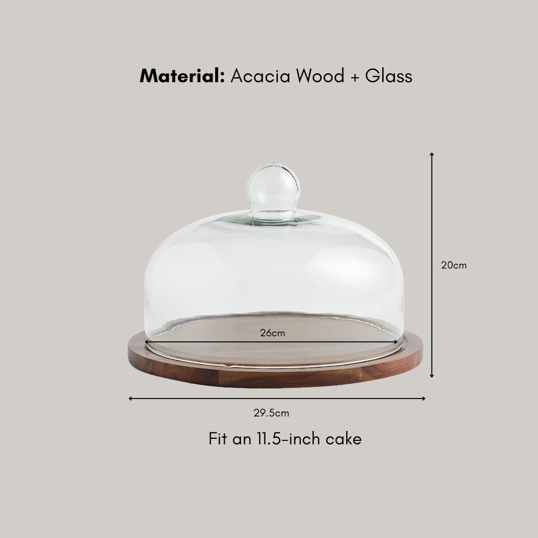 Whitney Cake Serving Tray with Dome Glass Lid