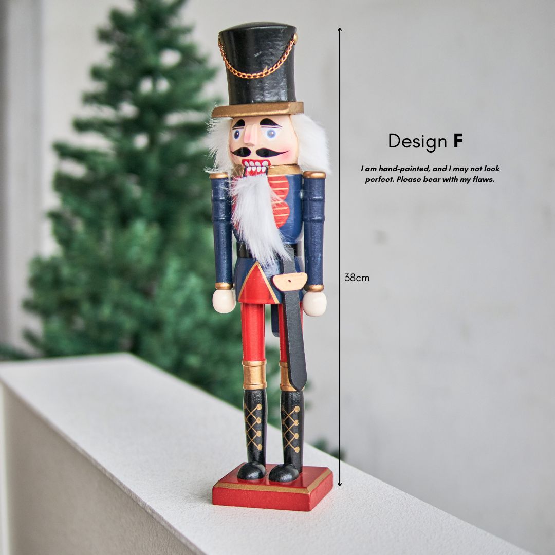 Christmas Wooden Nutcracker Decorative Figurine Design F
