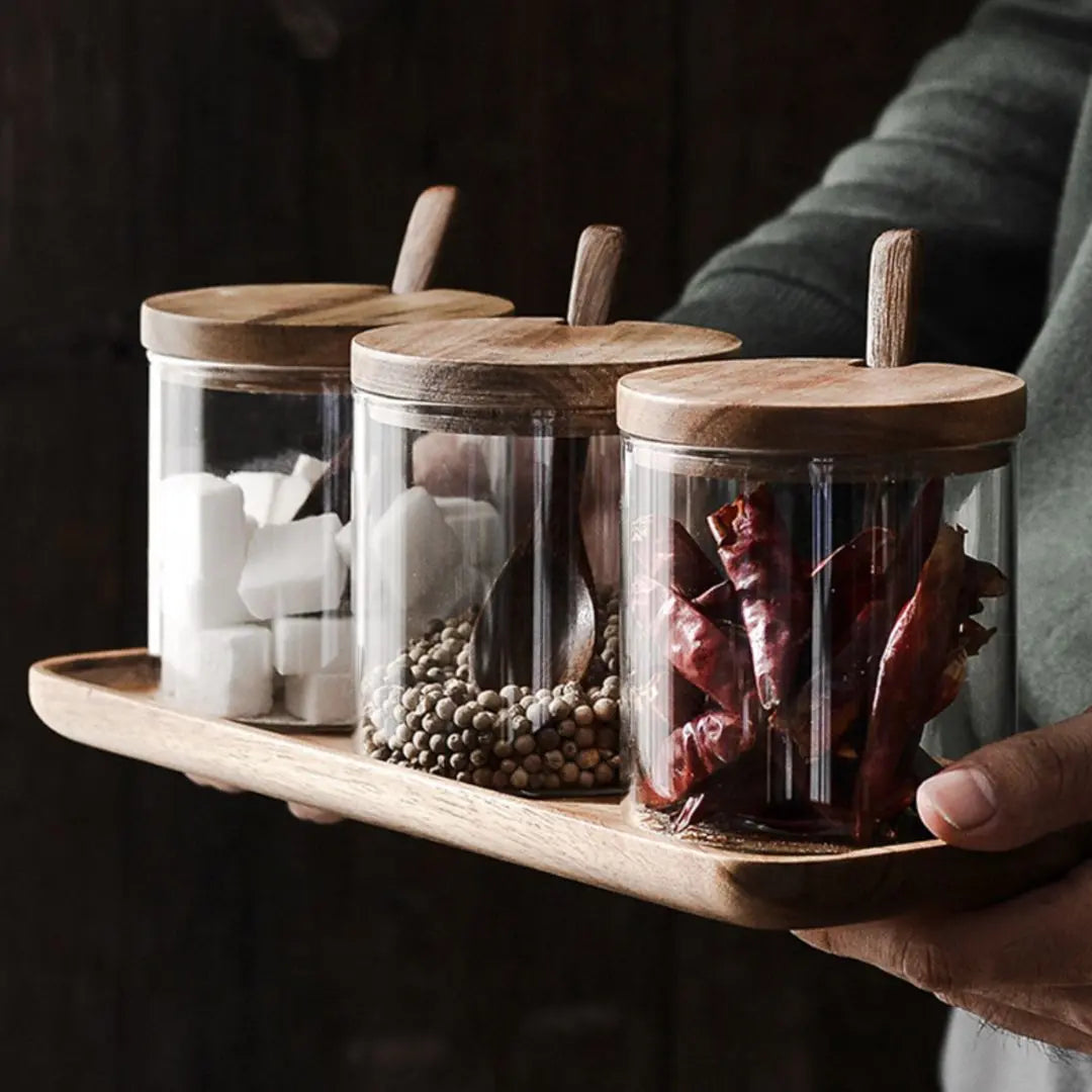 Woolier Wood Condiment Set-Speckled Space