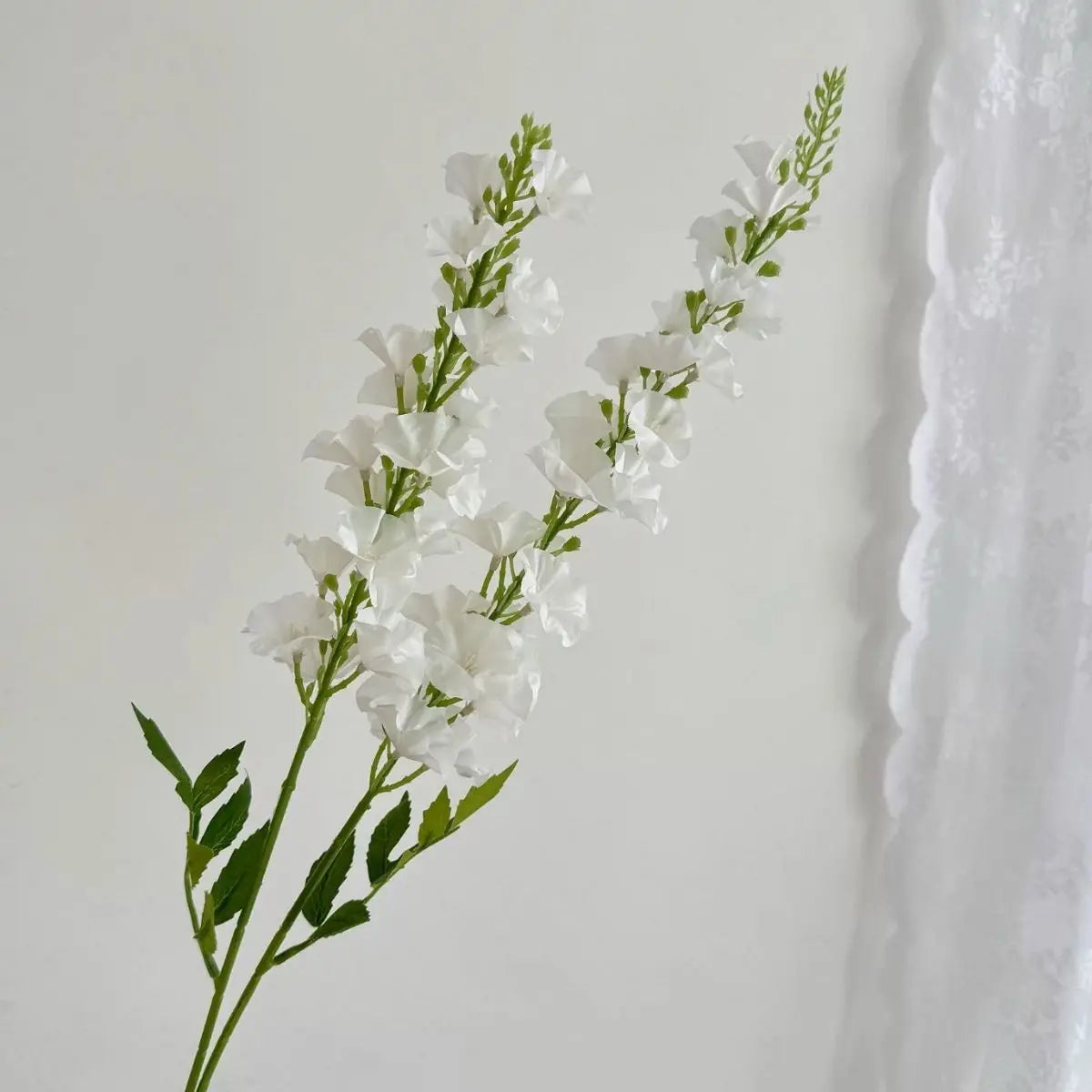 Faux Delphinium Flower - White My Store