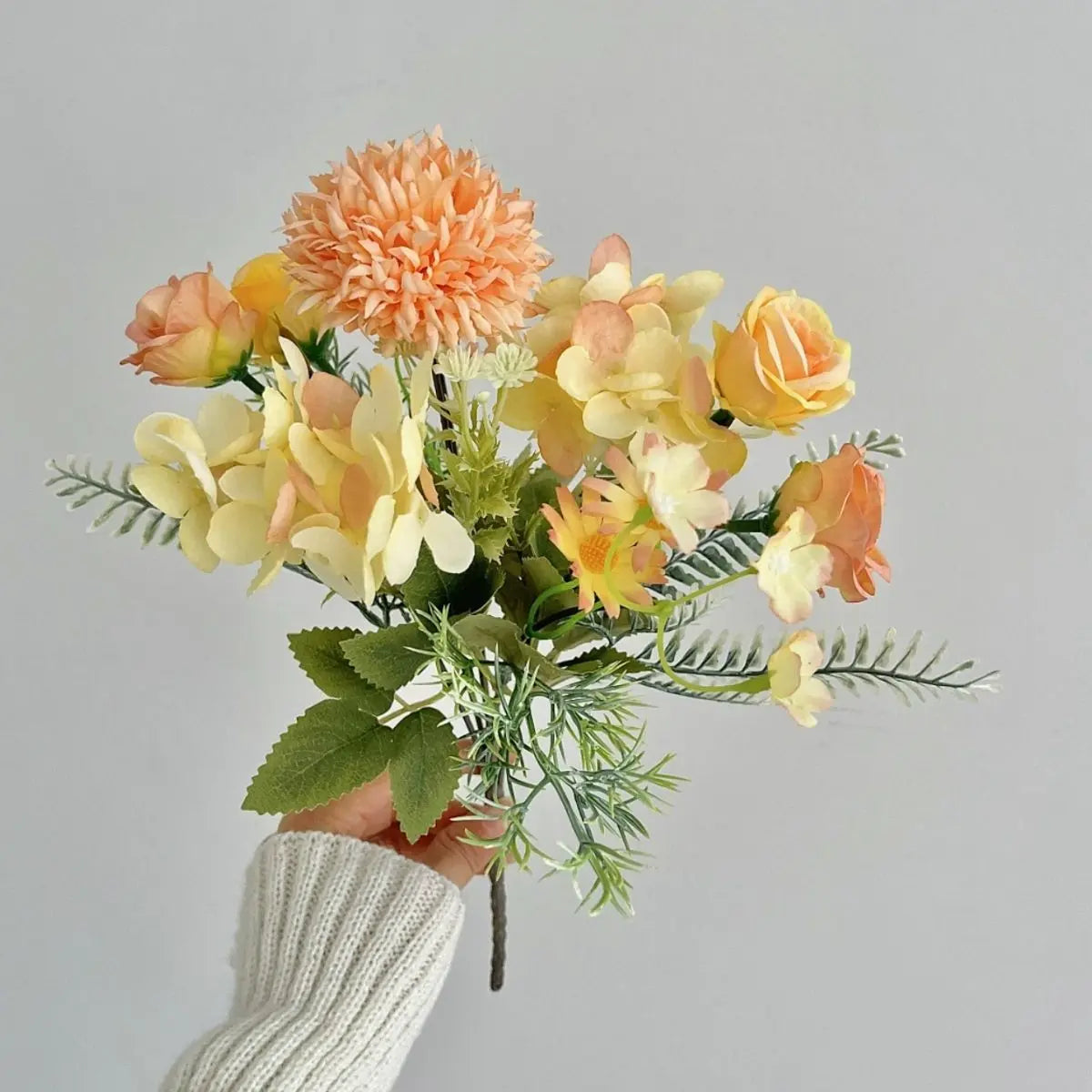 Faux Small Floral Arrangement - Amber Orange My Store