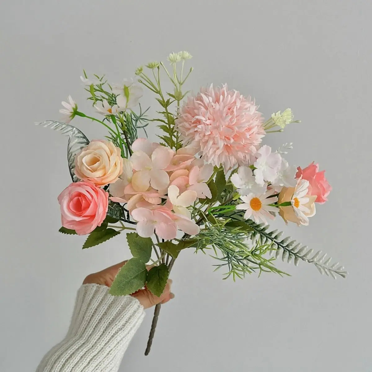 Faux Small Floral Arrangement - Peach Pink My Store