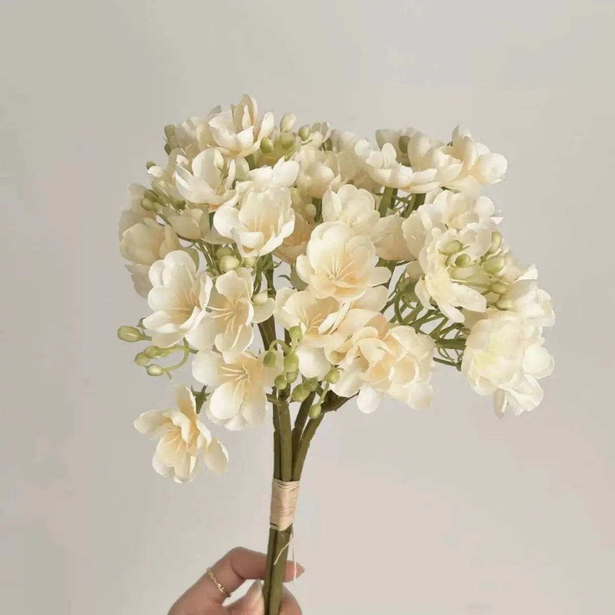 Faux Snowball Viburnum Bunch - Champagne White My Store