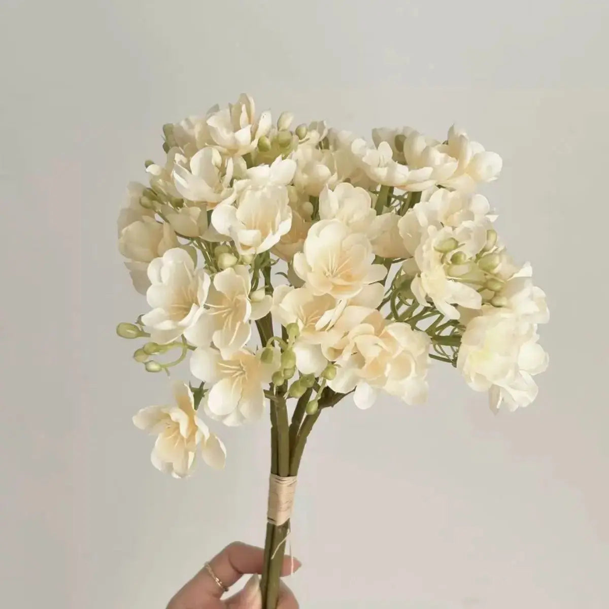 Faux Snowball Viburnum Bunch - Champagne White My Store
