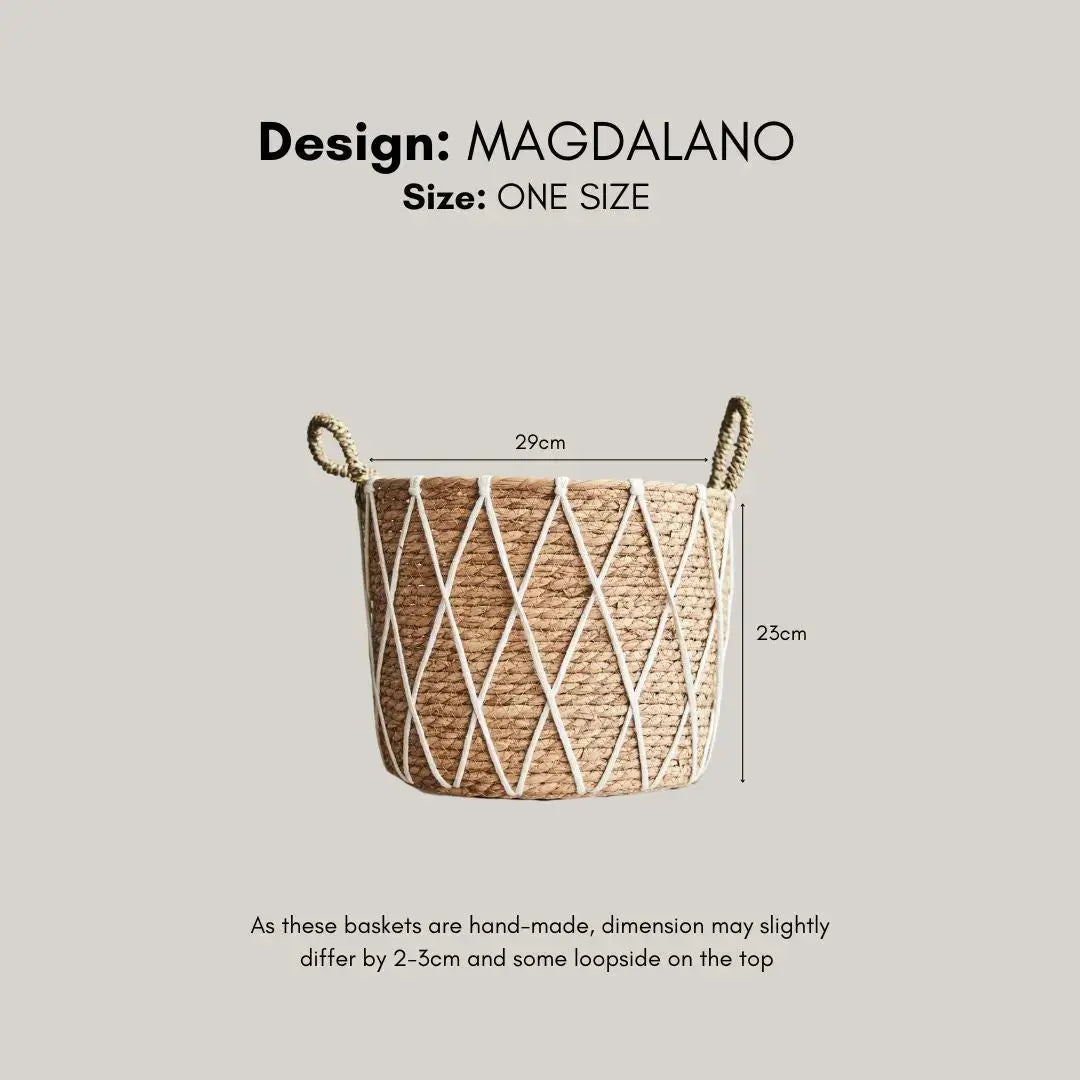 Magdalano Hand Made Seagrass Woven Plant Basket-Speckled Space