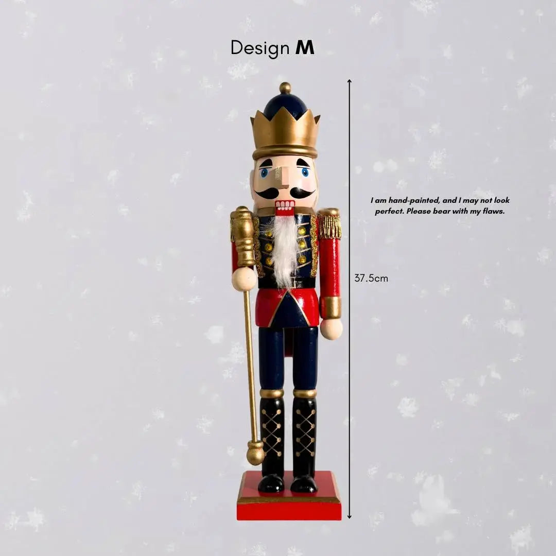 Christmas Wooden Nutcracker Decorative Figurine Design M-Speckled Space