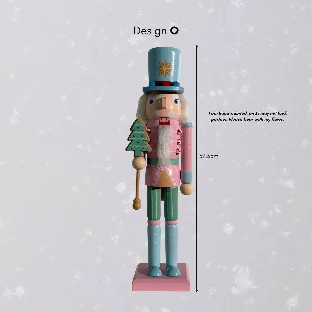 Christmas Wooden Nutcracker Decorative Figurine Design O-Speckled Space
