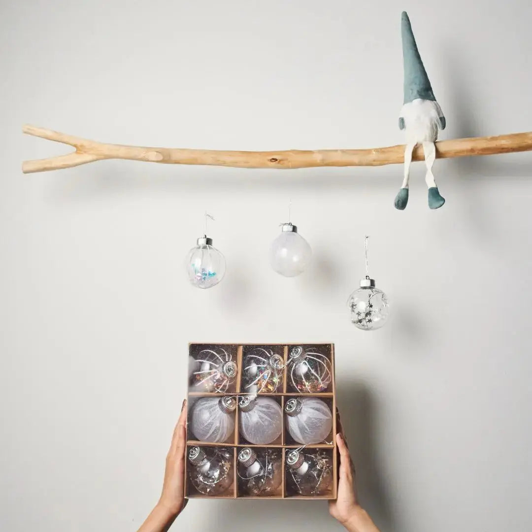 Nora 9pcs Christmas Hanging Baubles Ornament Design G-Speckled Space