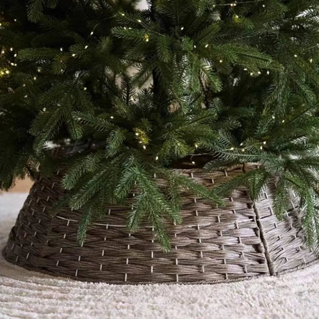 Dark Brown Christmas Tree Base Collar-Speckled Space